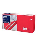 Tork Soft Lunchserviette,3lg,33x33cm, rot, 1/4Falz